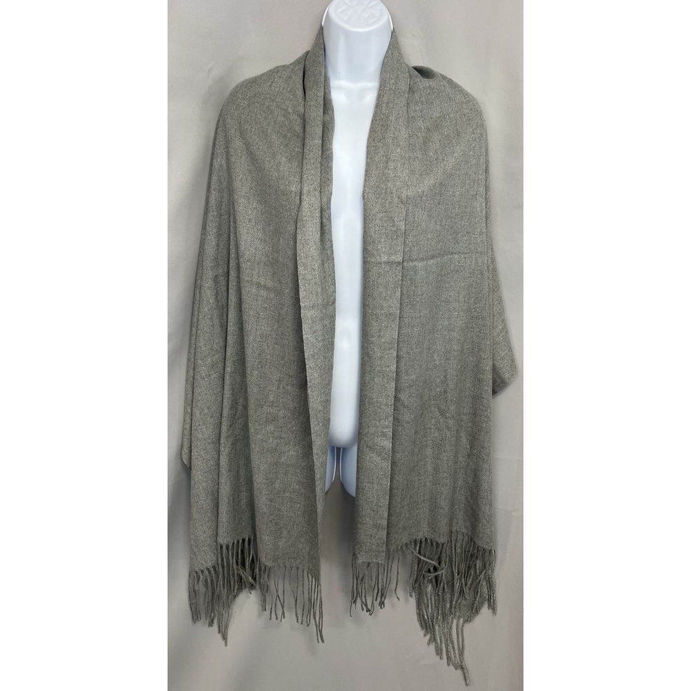 HALARA Gray Fringe Scarf Wrap 72"x 26"